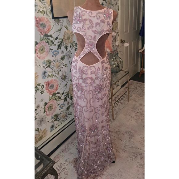 Lush by Jasz Couture Pink Embellished Long Pink Formal Gown - Picture 3 of 12